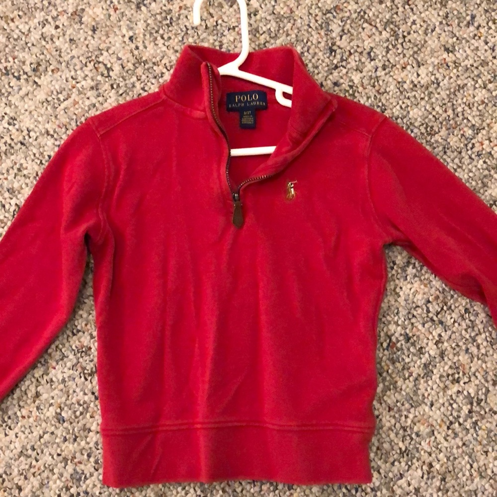Red Polo half zip 3T